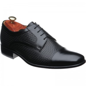 Barker shoes Barker Flex Andover two tone rubber soled Derby shoes in Black Weave at Herring Shoes