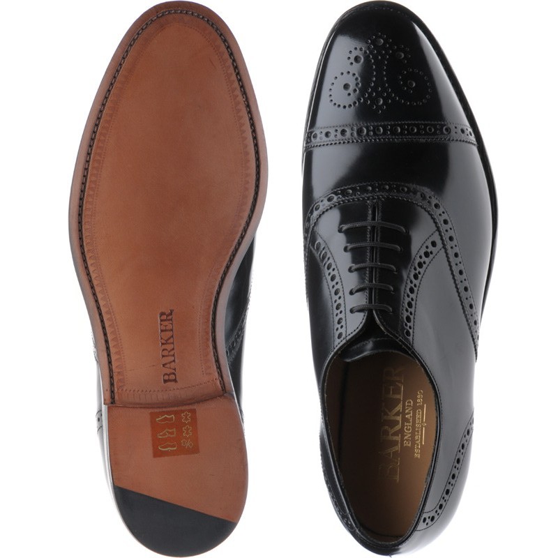 Barker shoes | Barker Factory Seconds | Gatwick semi-brogues in Black ...