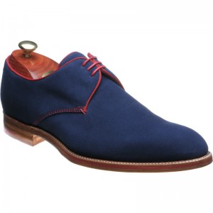 Barker Rebus in Navy Suede and Red