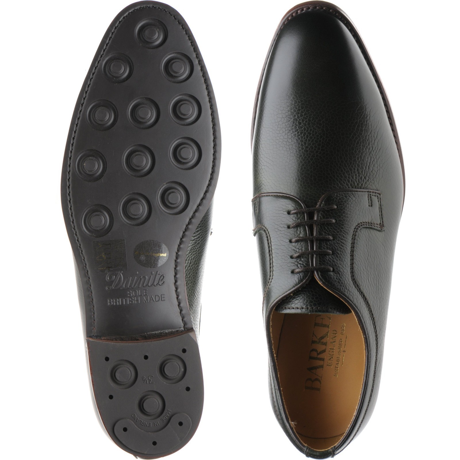Barker shoes | Barker Country | Skye rubber-soled Derby shoes in Olive ...