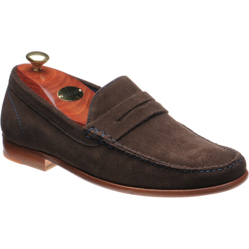 Barker shoes | Barker Sale | William loafers in Choc Suede and Blue ...