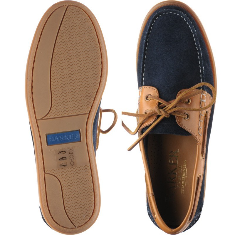 Barker shoes | Barker Casual | Wallis in Navy Suede and Cedar Calf at ...