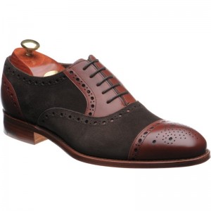 Barker Dover in Bitter Choc Suede and Rosewood Calf