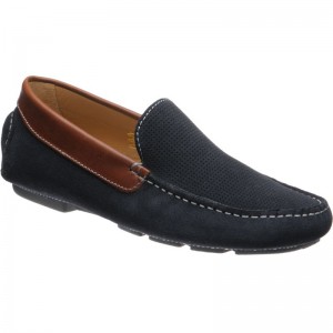Barker Denby in Navy Suede and Brown Calf