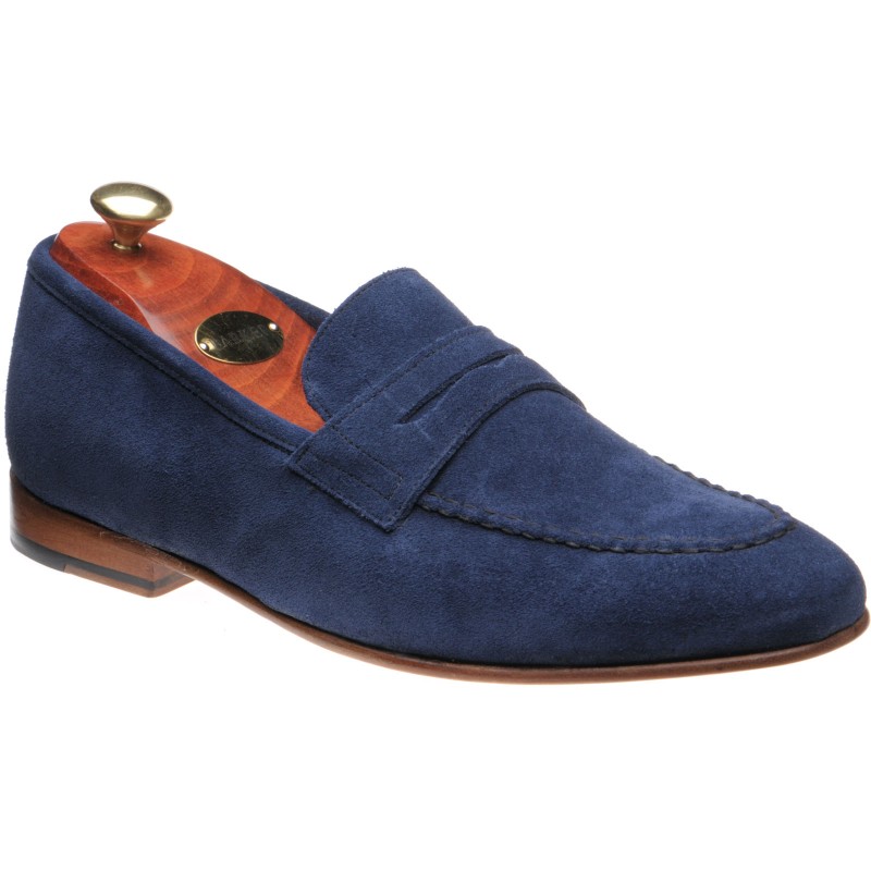 Barker Shoes Barker Sale Ledley Loafers In Pacific Blue Suede At Herring Shoes 6596