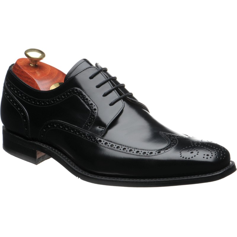 Barker shoes Barker Professional Larry Rubber rubber soled brogues in Black Polished at Herring Shoes
