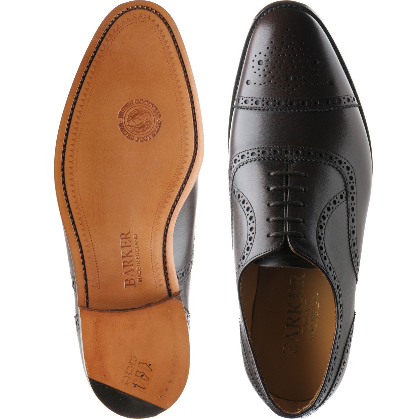 Barker shoes | Barker Professional | Mirfield semi-brogues in Espresso ...