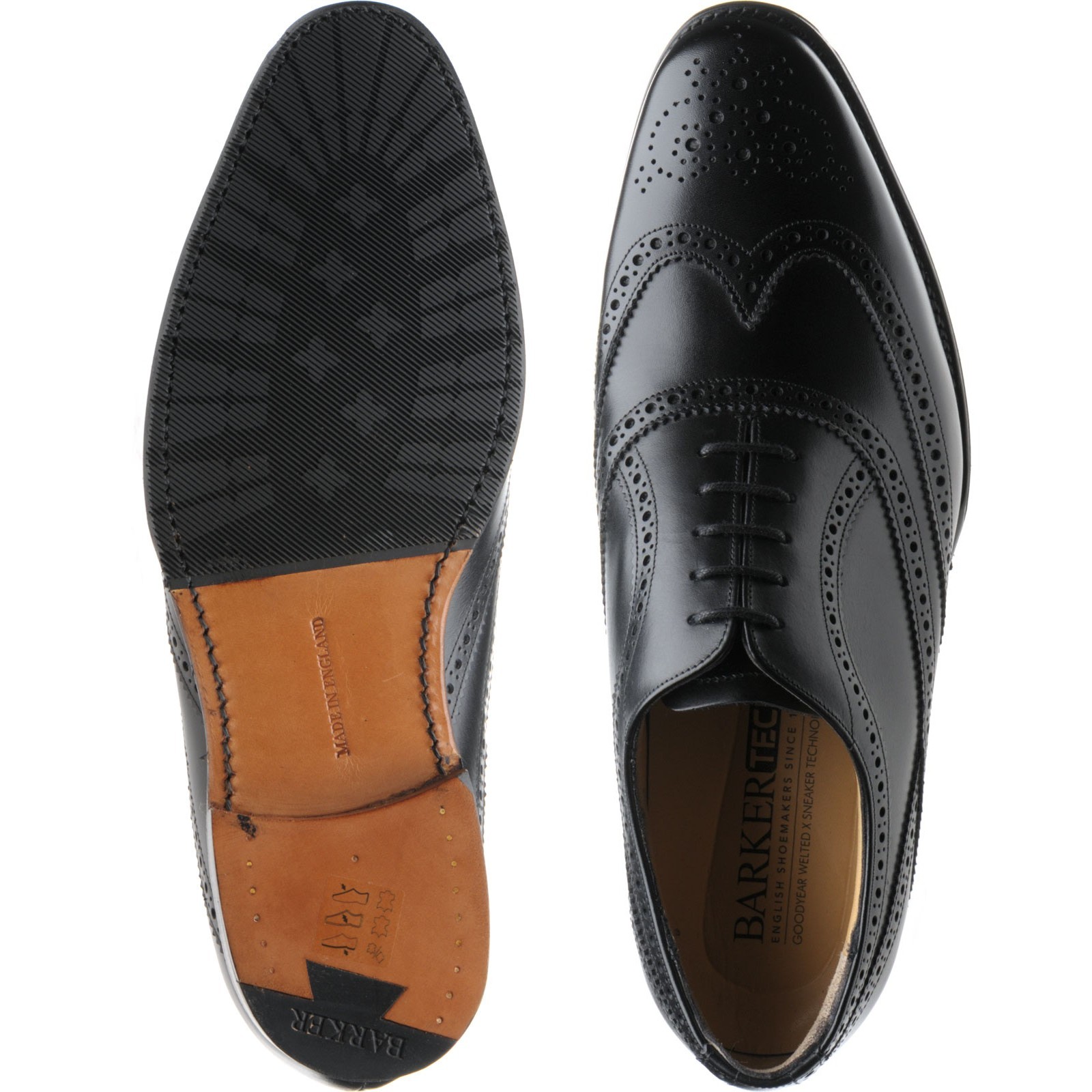 Barker shoes | Barker Tech | Turing hybrid-soled brogues in Black Calf ...