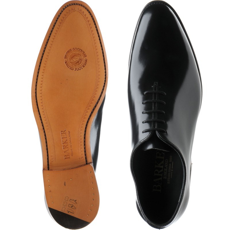 Barker shoes | Barker Professional | Nelson Oxfords in Black Hi-Shine ...