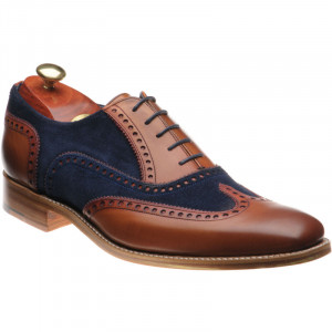 Barker Spencer two-tone brogues in Antique Rosewood and Navy Suede