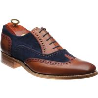 barker spencer in antique rosewood and navy suede