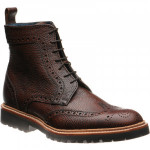 Barker Woodbury rubber-soled brogue boots in Antikbox Brown