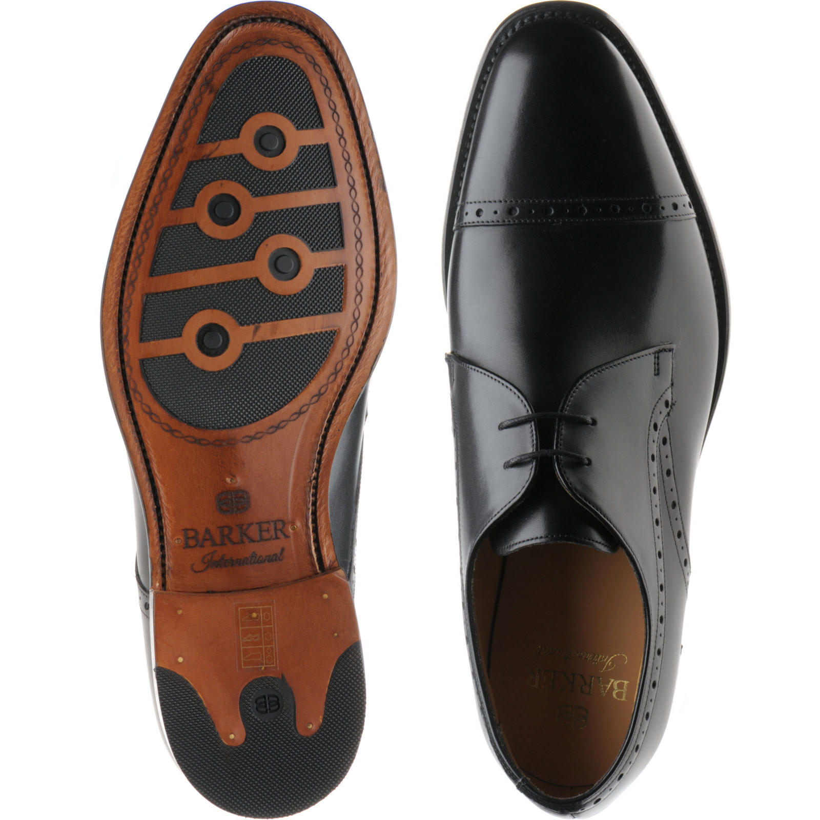 Barker shoes | Barker International | Wye in Black Calf at Herring Shoes