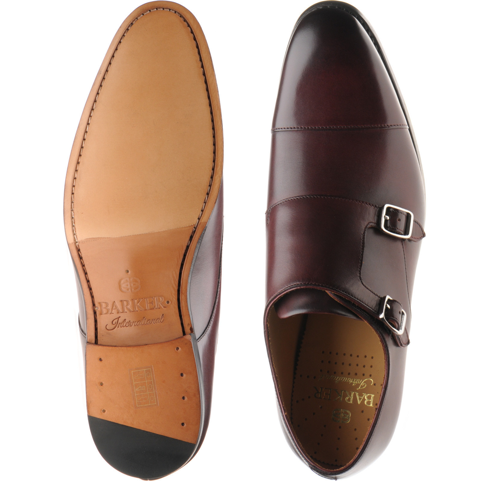 Barker shoes Barker International Middlewich monk shoes in Burgundy