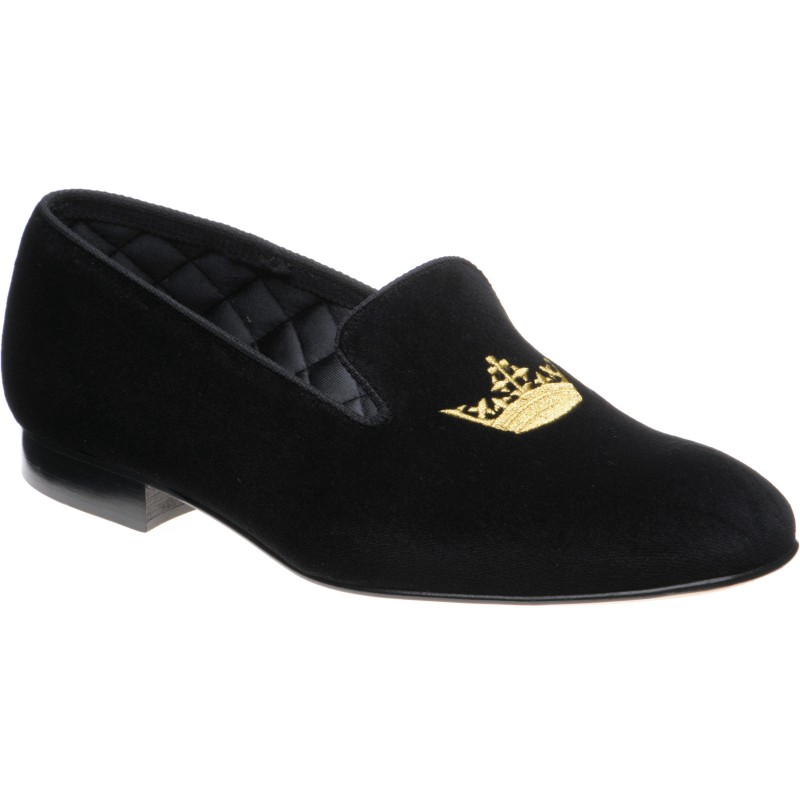 Church shoes | Church Slippers | Sovereign slippers in Black Velvet at  Herring Shoes