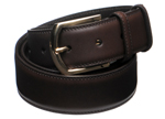 Church Belt (007) in Brown Calf and Gold Buckle