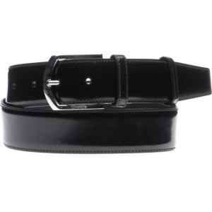 Church Belt (007) in Black Polished and Silver Buckle
