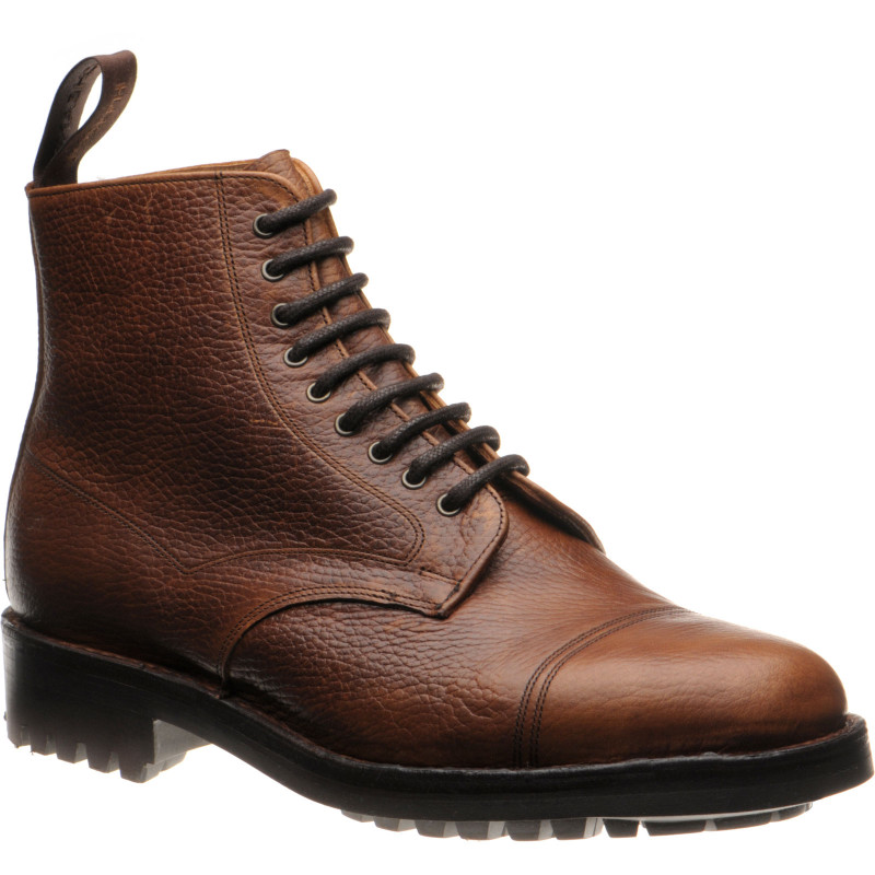 Cheaney shoes Cheaney Sale Pennine II Rubber rubber soled boots in Mahogany Pull Up Grain at Herring Shoes
