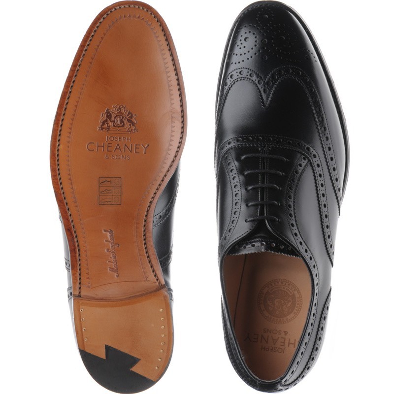 Cheaney shoes Cheaney 125 Collection Arthur III brogues in Black Calf at Herring Shoes
