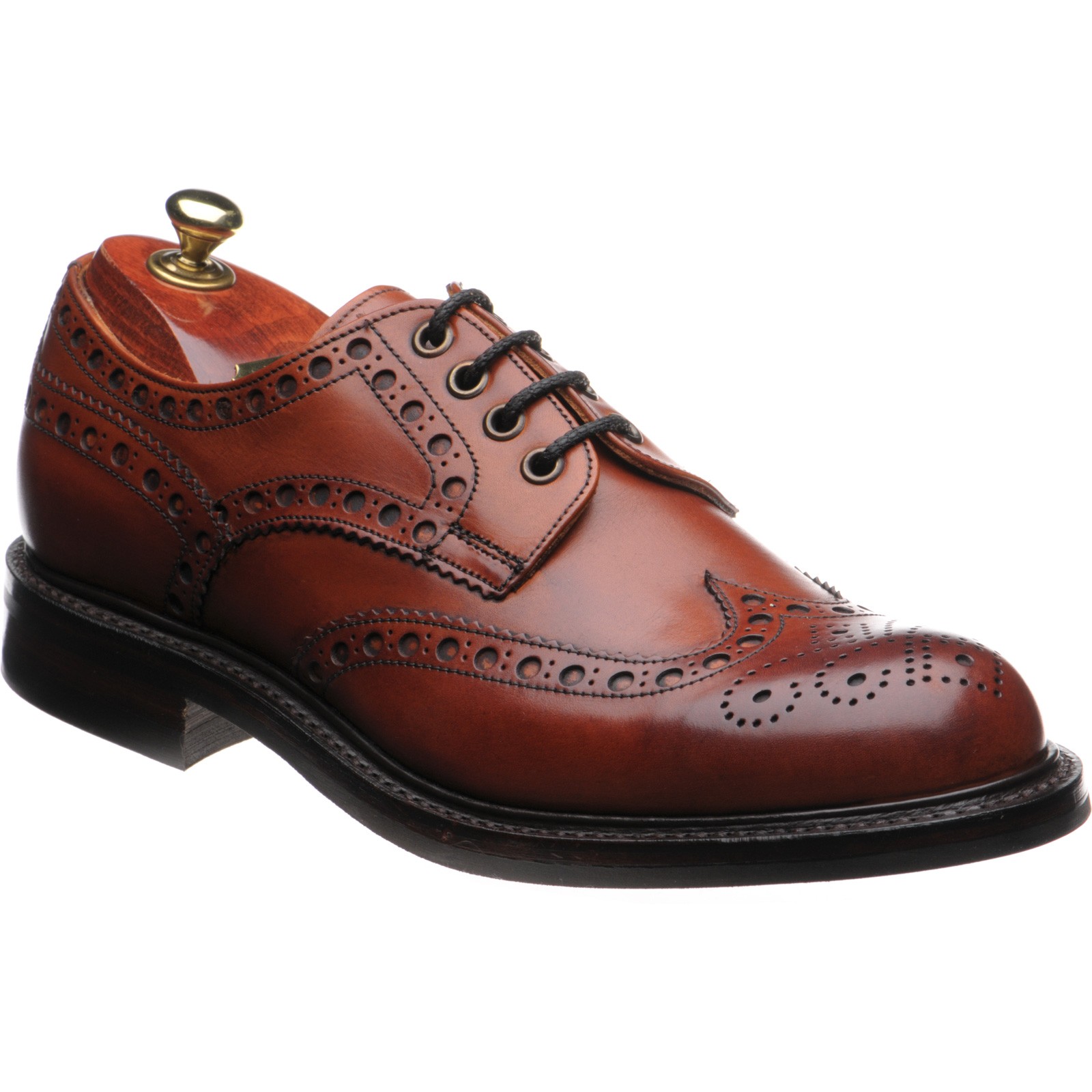 Cheaney shoes | Cheaney Country | Avon R rubber-soled brogues in Dark ...