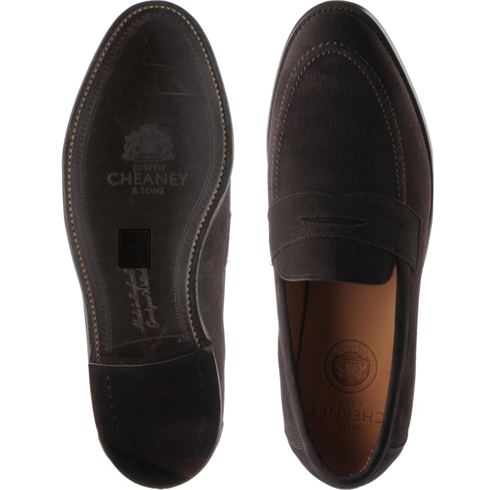 Cheaney shoes | Cheaney of England | Hadley loafers in Brown Suede at ...