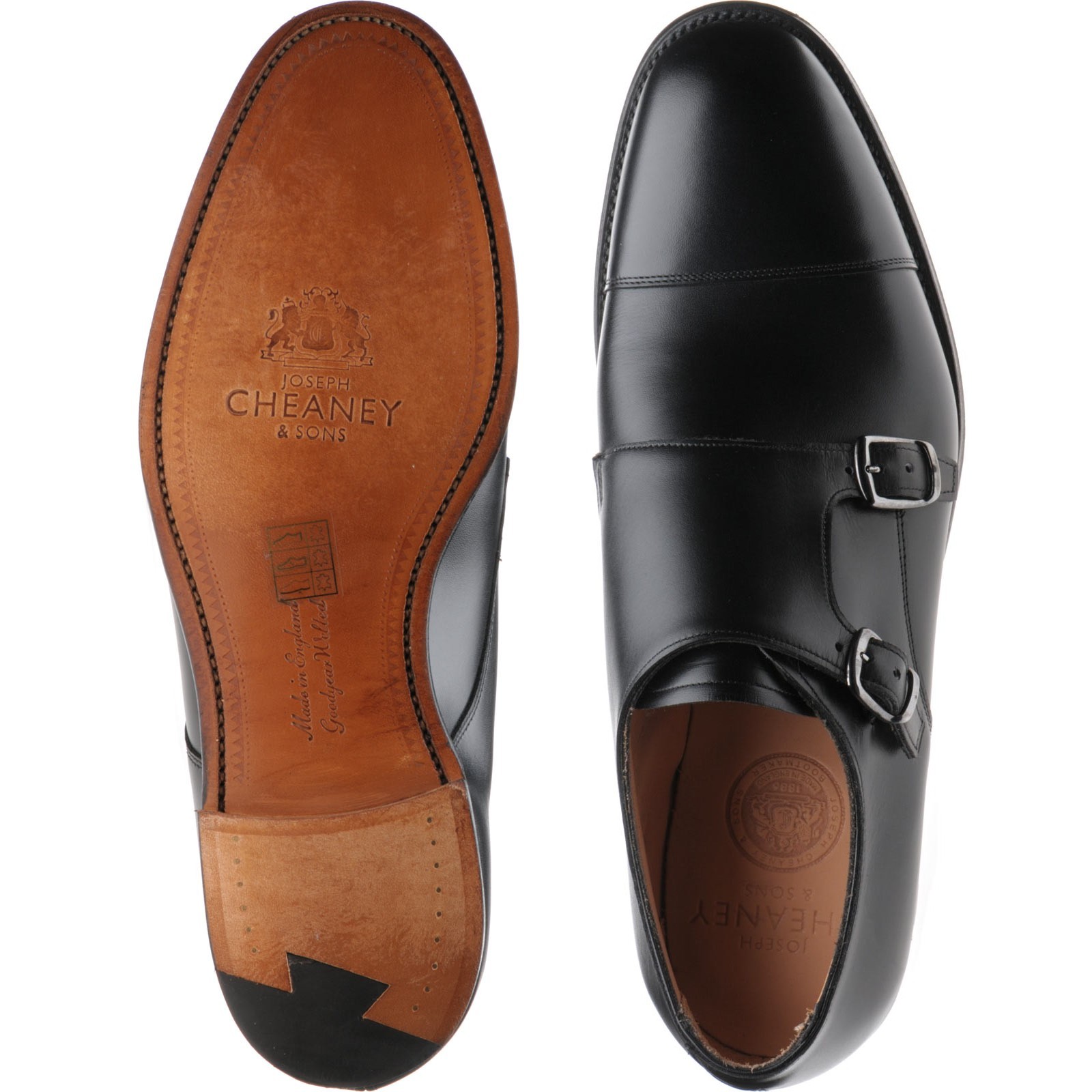 double monk black shoes