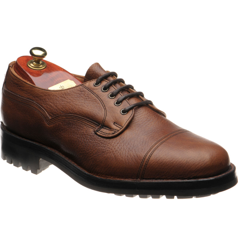 Cheaney shoes Cheaney Sale Cairngorm II Rubber rubber soled Derby shoes in Mahogany Pull Up Grain at Herring Shoes