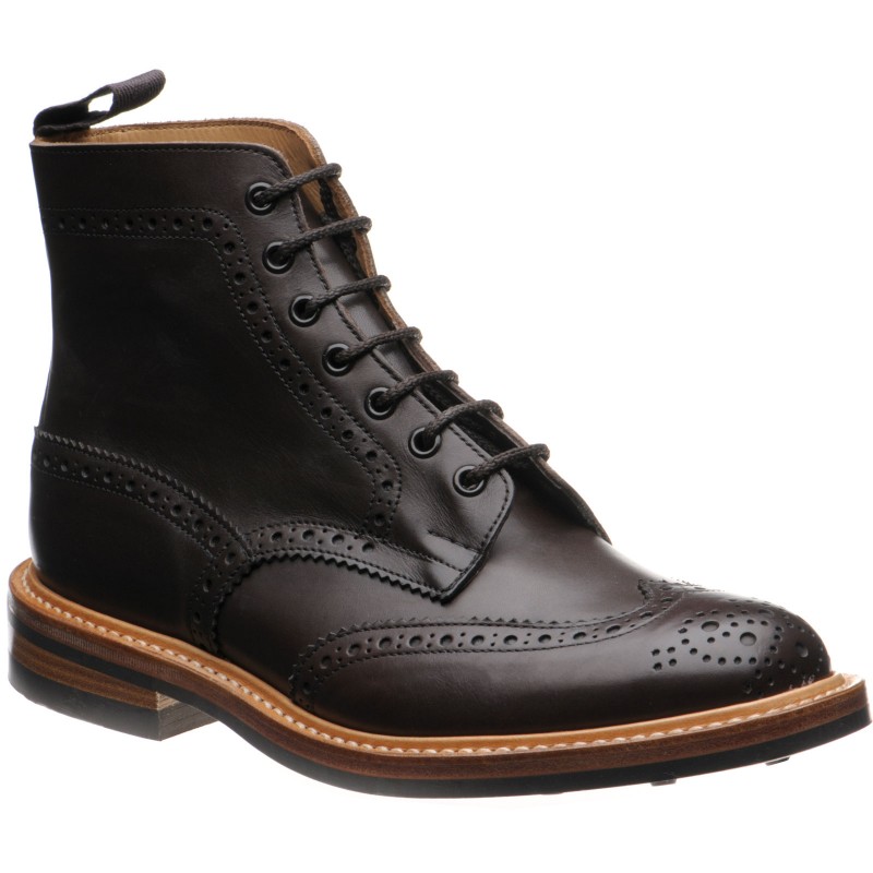 rubber-soled brogue boots in Brown Calf 