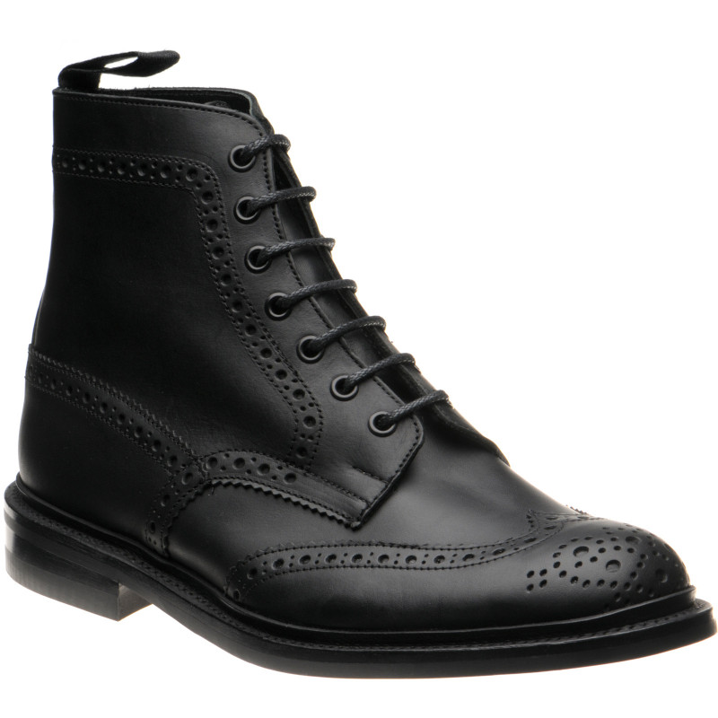 Trickers shoes | Trickers Sale | Stow (Rubber) in Black Oily Calf at ...