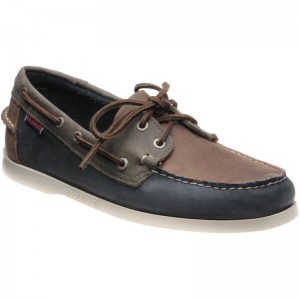 Spinnaker in Brown Navy and Grey Leather