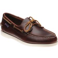 sebago dockside portland in brown waxy