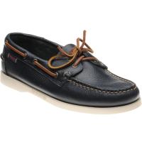 sebago dockside portland in blue navy grain