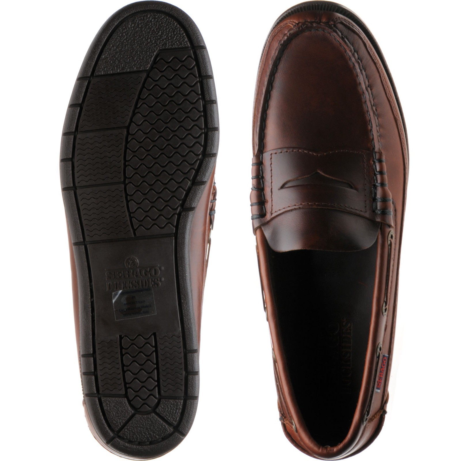 Sebago shoes | Sebago | Sloop rubber-soled deck shoes in Brown at ...