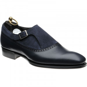 Wildsmith Grosvenor monk shoes in Navy Calf and Suede