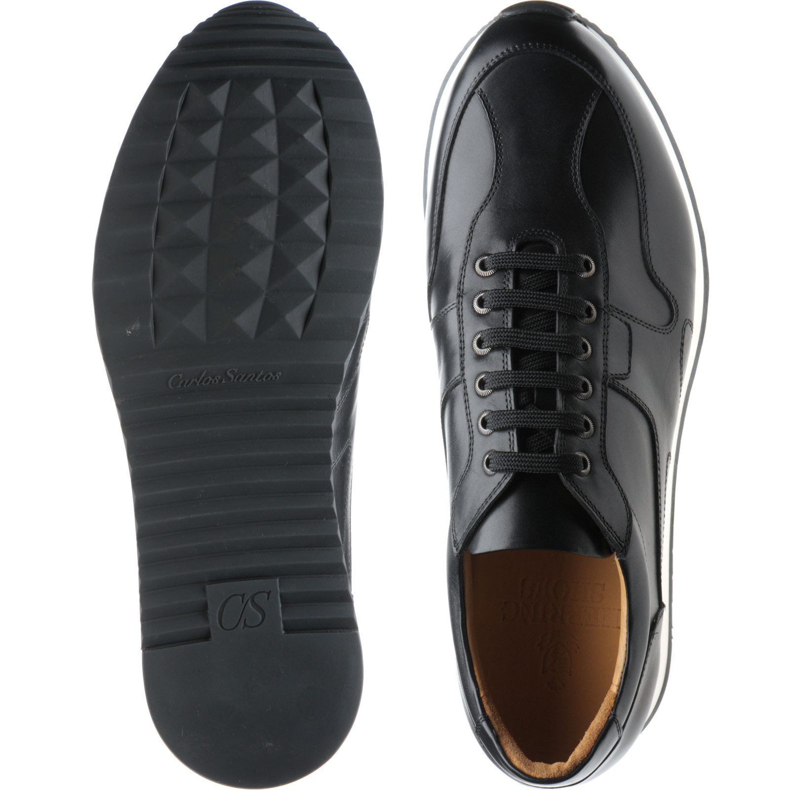Herring shoes | Herring Trainers | Goodwood rubber-soled in Black Calf ...