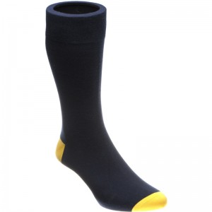 Herring Janitor Sock in Navy and Yellow