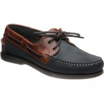 Herring Padstow rubber-soled deck shoes in Navy and Brown