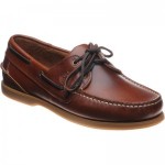 Herring Padstow rubber-soled deck shoes in Chestnut