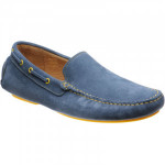 Herring Maranello rubber-soled driving moccasins in Sky Suede