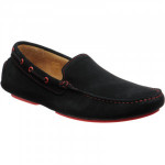 Herring Maranello rubber-soled driving moccasins in Black Suede
