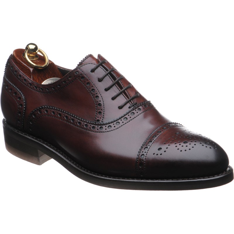 Herring shoes Herring Sale Guildford OLD rubbersoled semibrogues in Burgundy Calf at