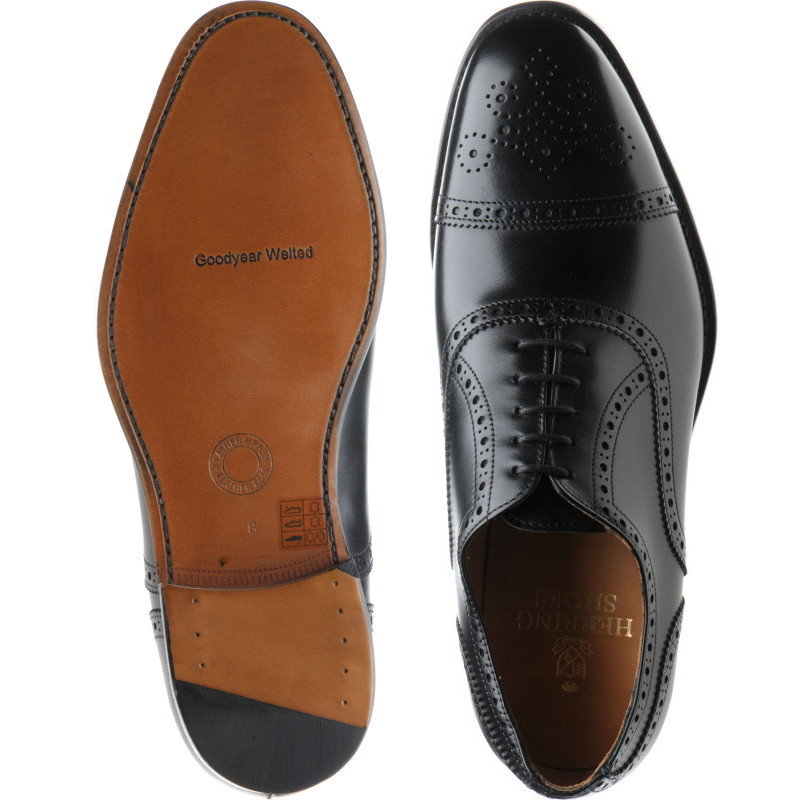 Herring shoes | Herring Sale | Rewe semi-brogues in Black Calf at ...