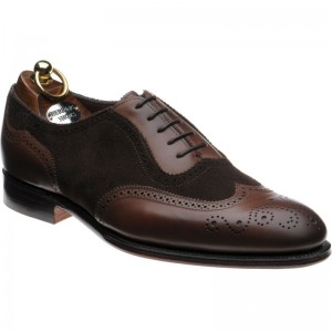 Herring Henry Ii Brogues In Espresso Calf And Brown Suede