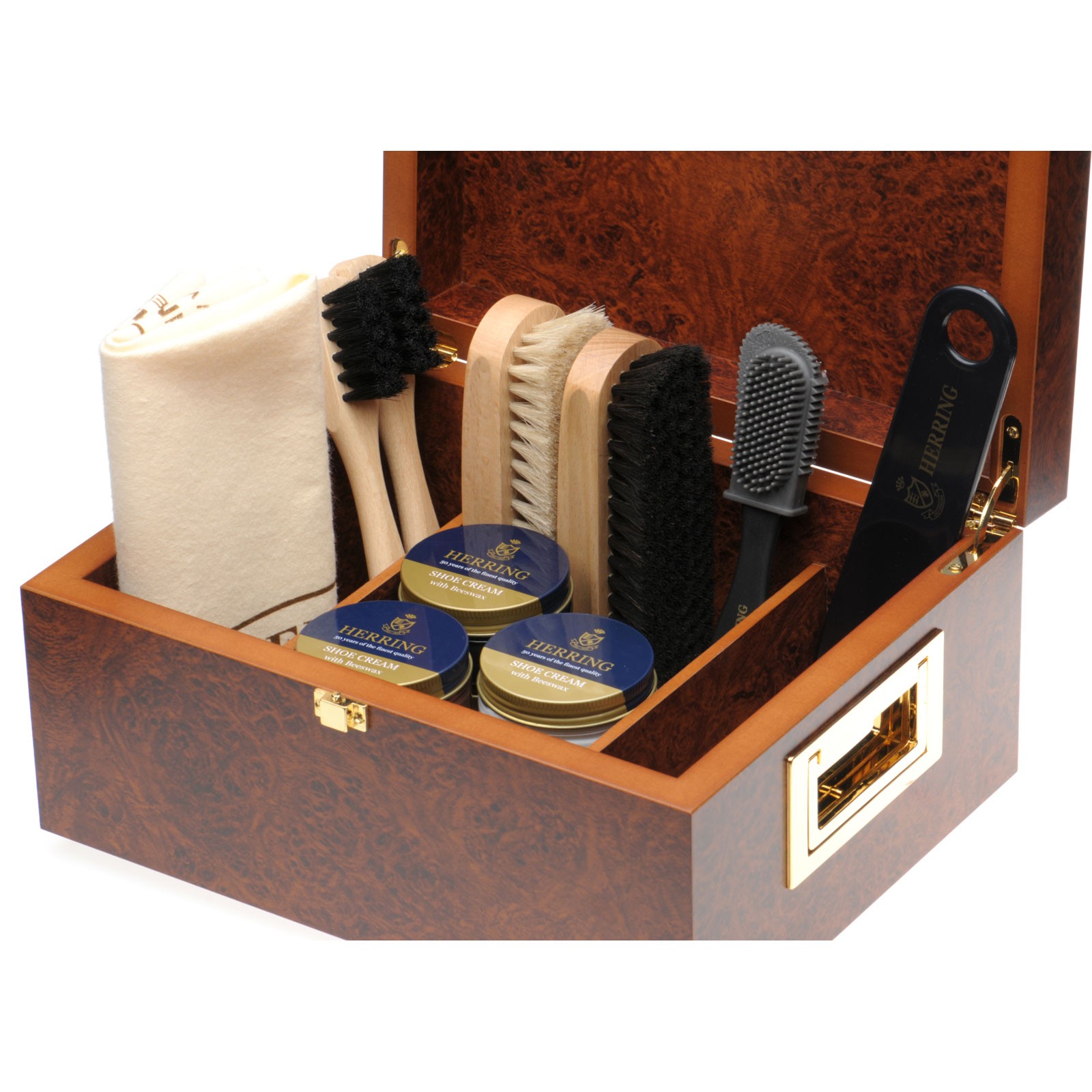 Herring shoes Herring Shoe Care Valet Box II in Red Walnut at