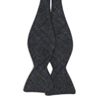 herring herring tweed bow tie in charcoal grey