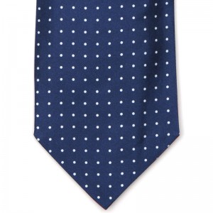 Small Spot Cravat in Navy and White