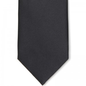 Plain Black Tie in Black Barathea