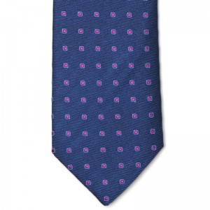 Medium Woven Squares Tie (5003-601) in Dark Blue (1)