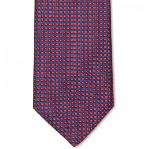 Small Woven Squares Tie (5003-603) in Red (1)