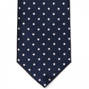 Dotty Tie in Navy with White Dots